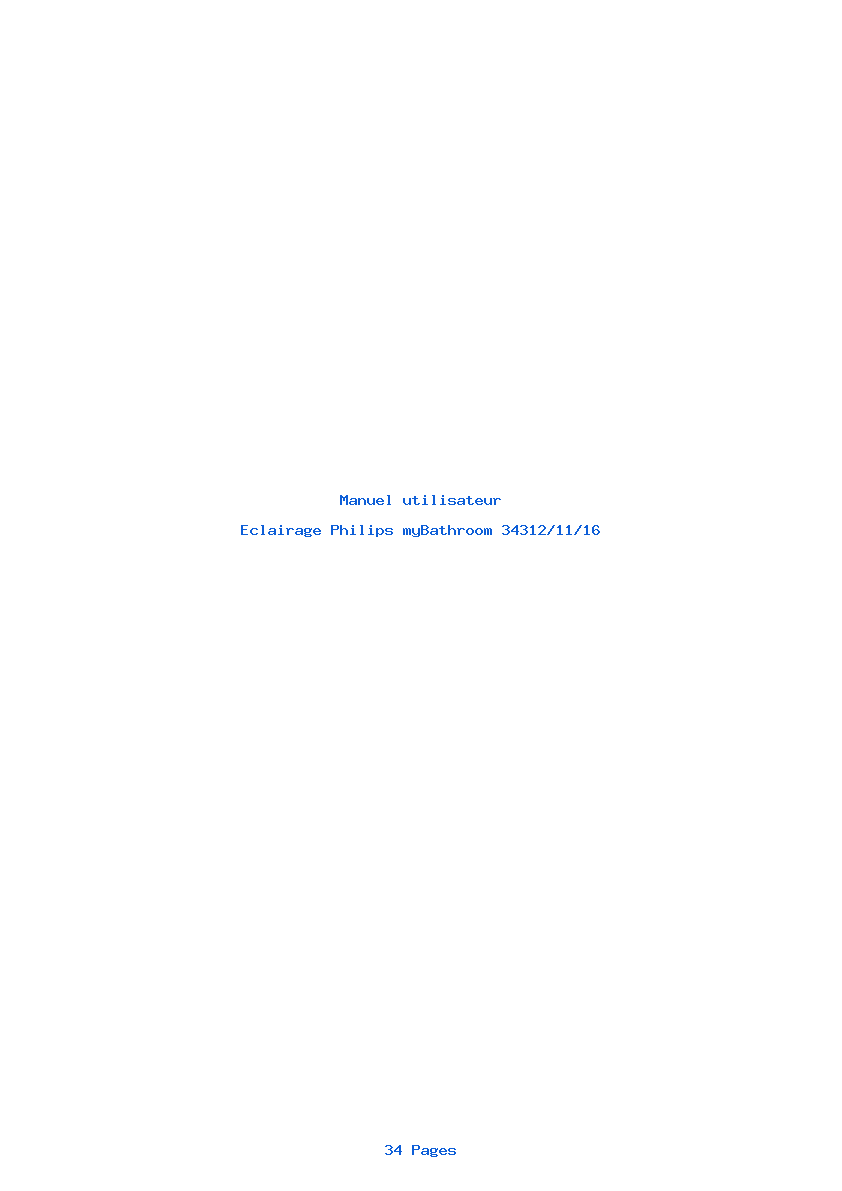 Page 1 de la notice Manuel utilisateur Philips myBathroom 34312/11/16