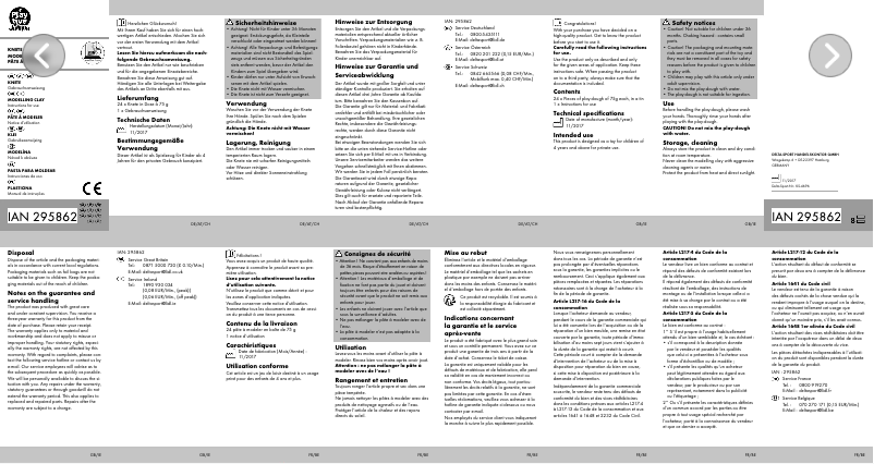 Page 1 de la notice Manuel utilisateur Playtive IAN 295862