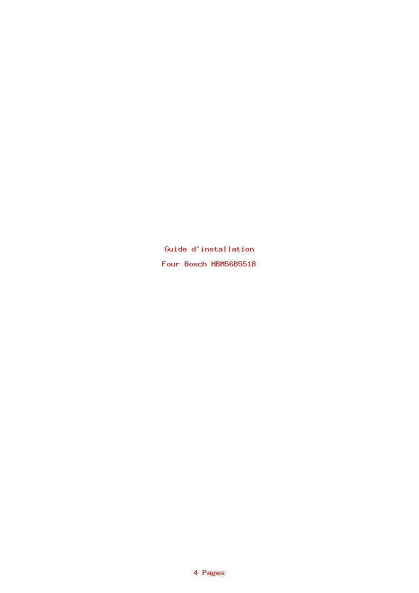 Page 1 de la notice Guide d'installation Bosch HBM56B551B