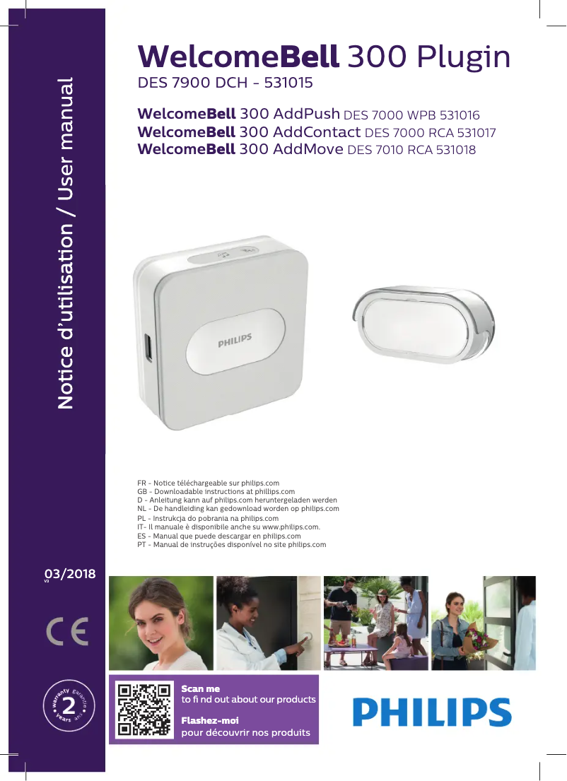 Page 1 de la notice Manuel utilisateur Philips Welcomebell 300 Addmove