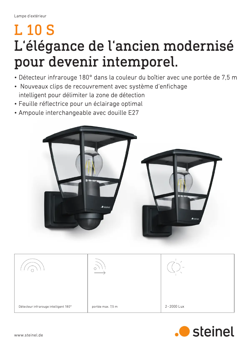 Page 1 de la notice Brochure Steinel L 10 S