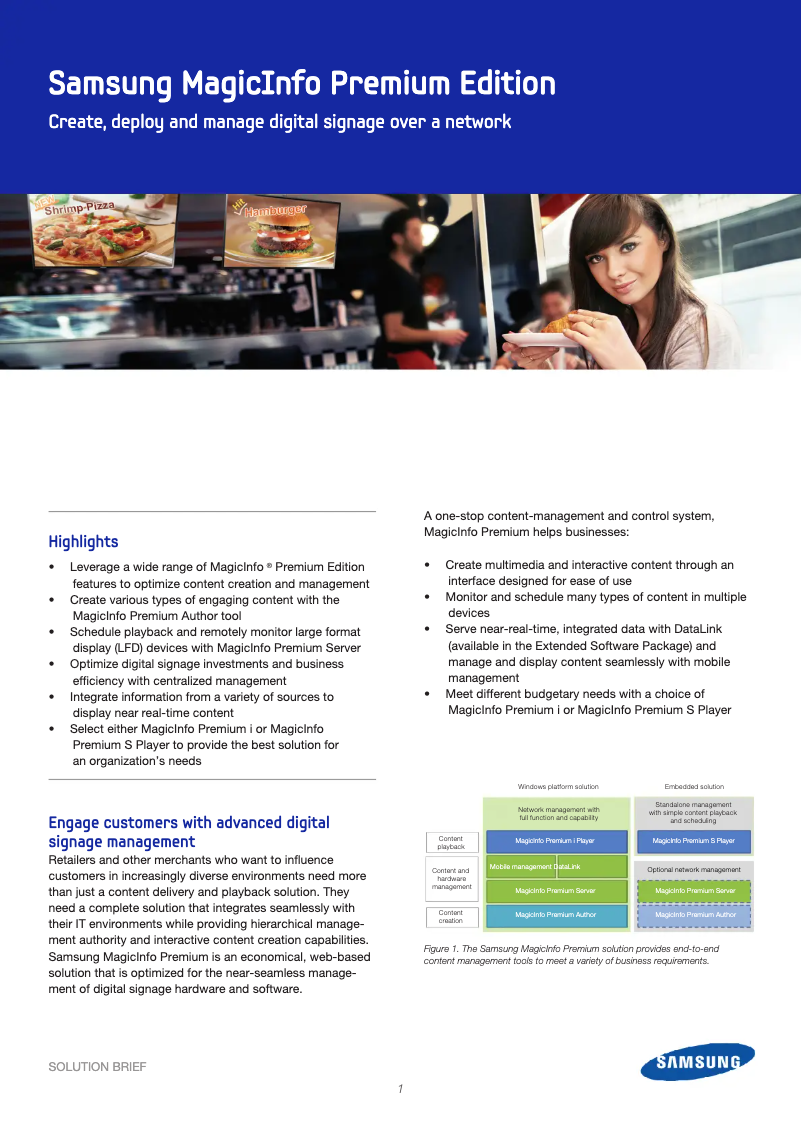 Page 1 de la notice Manuel utilisateur Samsung MagicInfo Premium-i