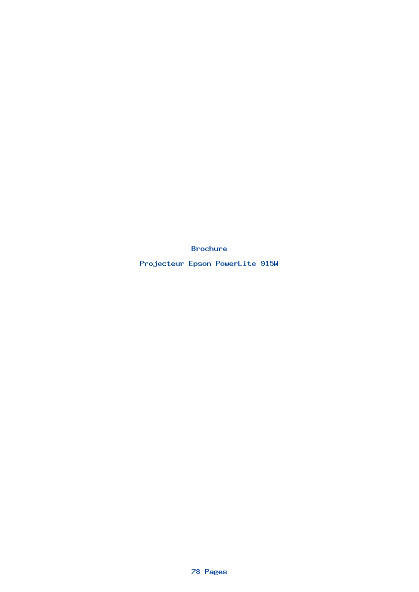 Page 1 de la notice Brochure Epson PowerLite 915W