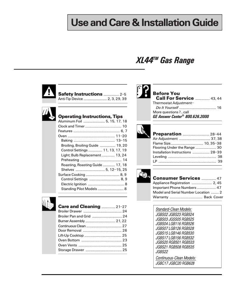 Page 1 de la notice Manuel d'utilisation et d'entretien Hotpoint RGB535BEAAD