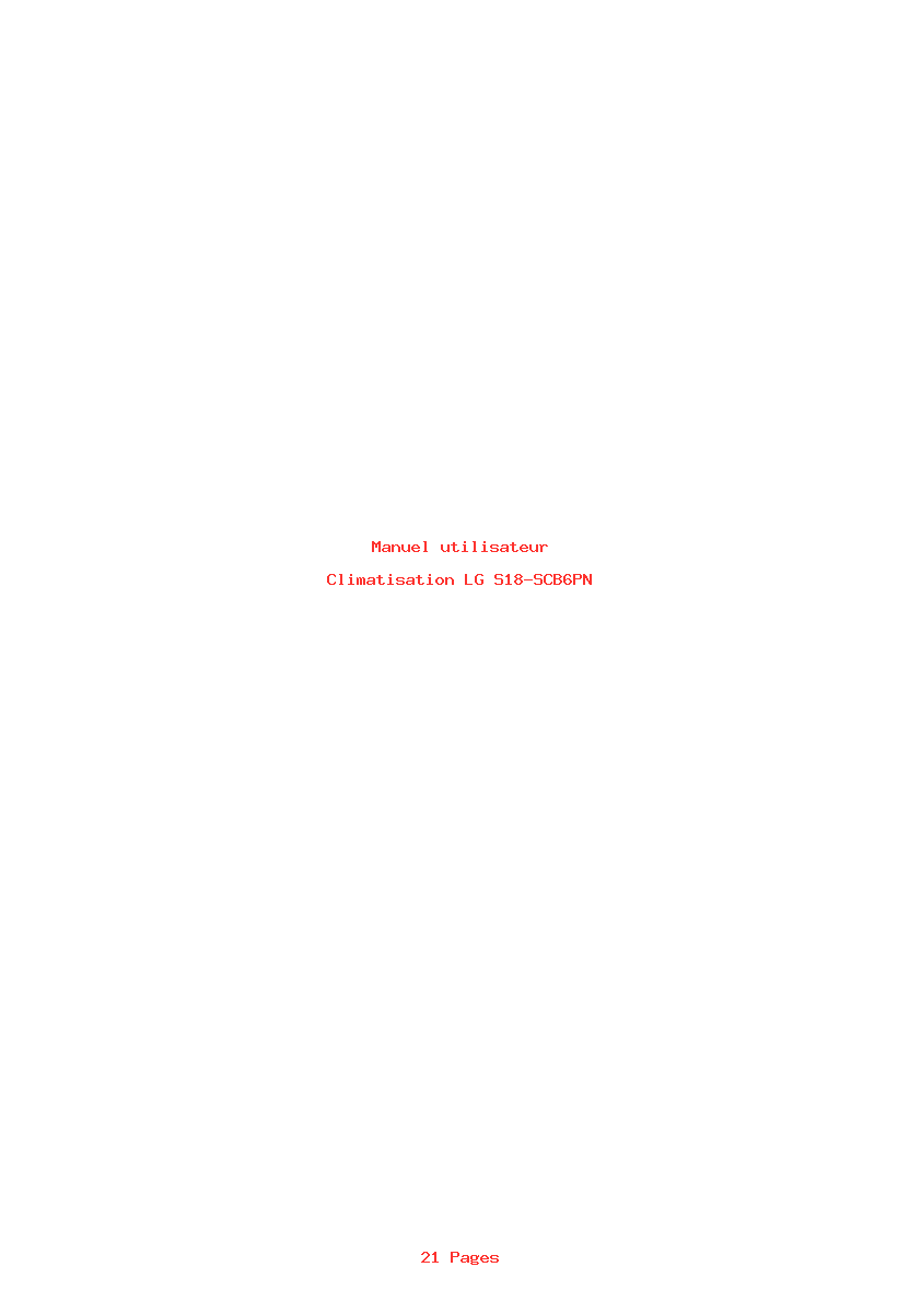 Page 1 de la notice Manuel utilisateur LG S18-SCB6PN