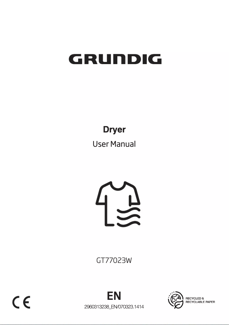 Page 1 de la notice Manuel utilisateur Grundig GT77023W