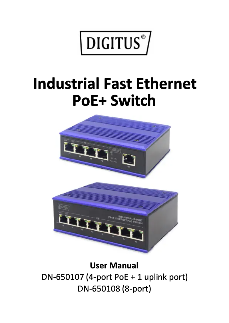 Page 1 de la notice Manuel utilisateur Digitus DN-650108