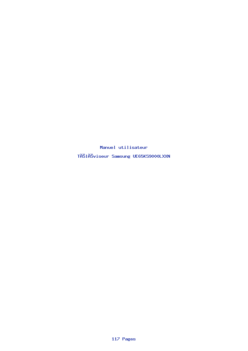 Page 1 de la notice Manuel utilisateur Samsung UE65KS9000LXXN
