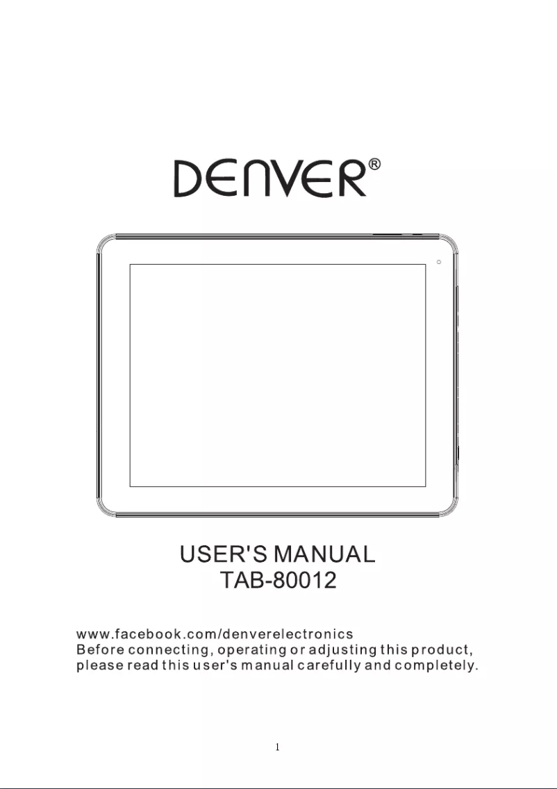 Page 1 de la notice Manuel utilisateur Denver TAB-80012