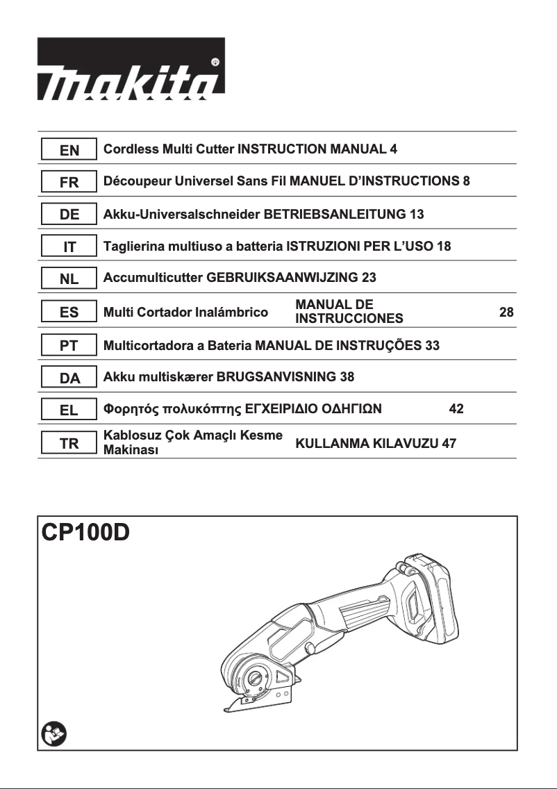 Page 1 de la notice Manuel utilisateur Makita CP100D
