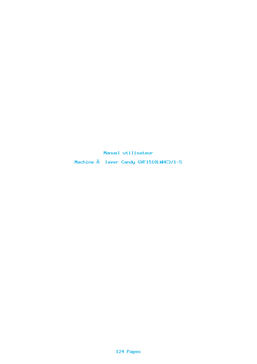Page 1 de la notice Manuel utilisateur Candy GVF1510LWHC3/1-S