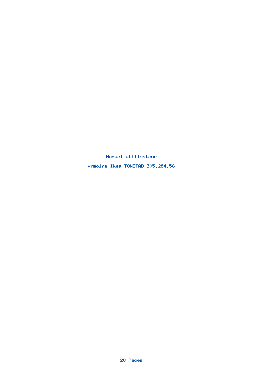 Page 1 de la notice Manuel utilisateur Ikea TONSTAD 305.284.58