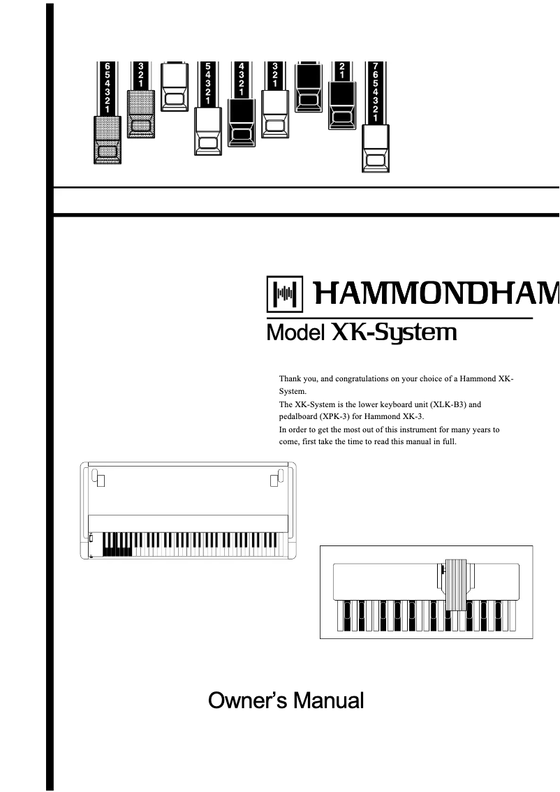 Page 1 de la notice Manuel utilisateur Hammond XK-System