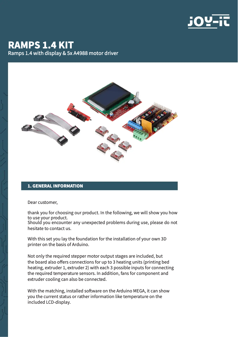 Página 1 del manual Manual de usuario Joy-It ARD--Kit1