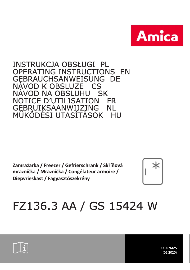Page 1 de la notice Manuel utilisateur Amica GS 15424 W