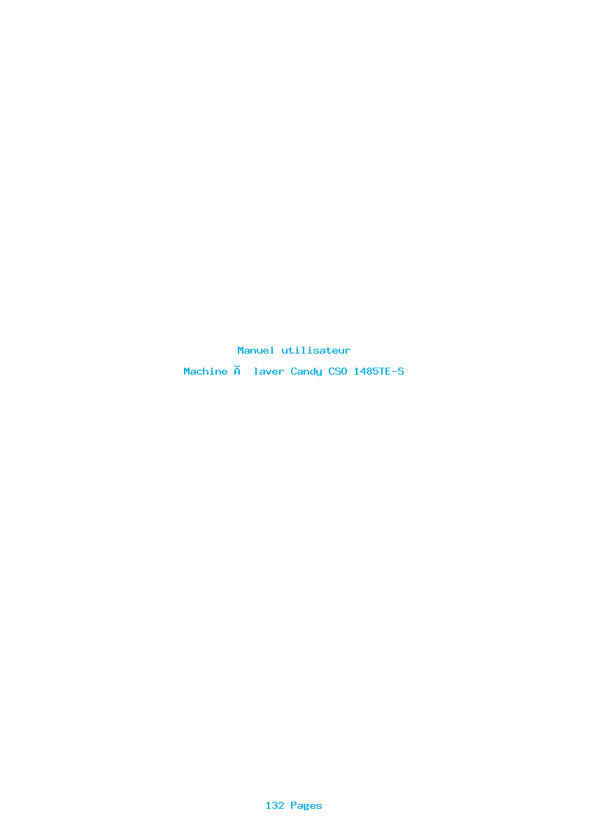 Page 1 de la notice Manuel utilisateur Candy CSO 1485TE-S
