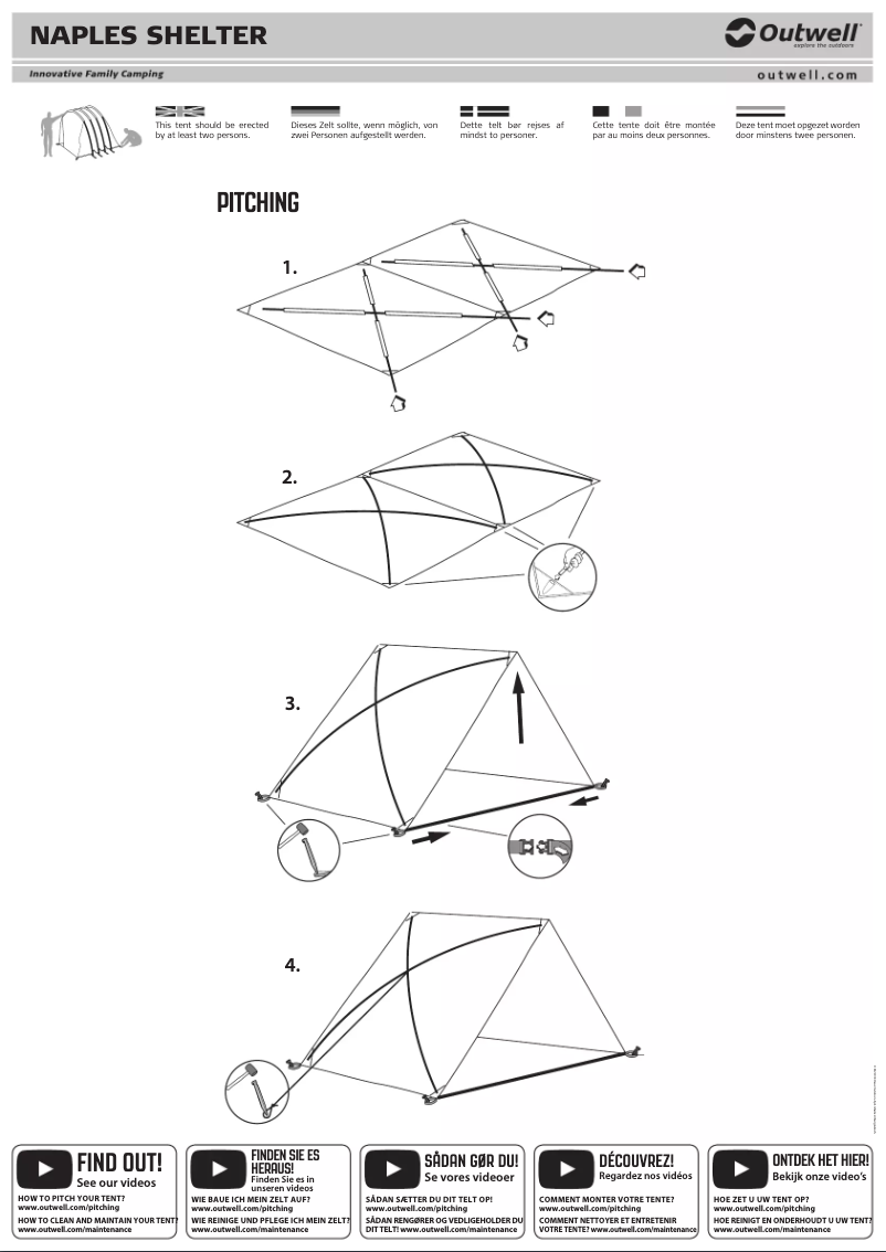 Page 1 de la notice Manuel utilisateur Outwell Naples Shelter