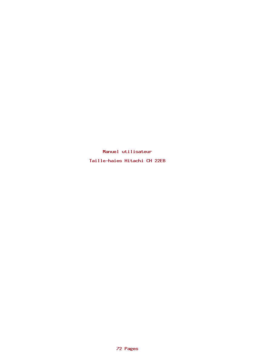 Page 1 de la notice Manuel utilisateur Hitachi CH 22EB
