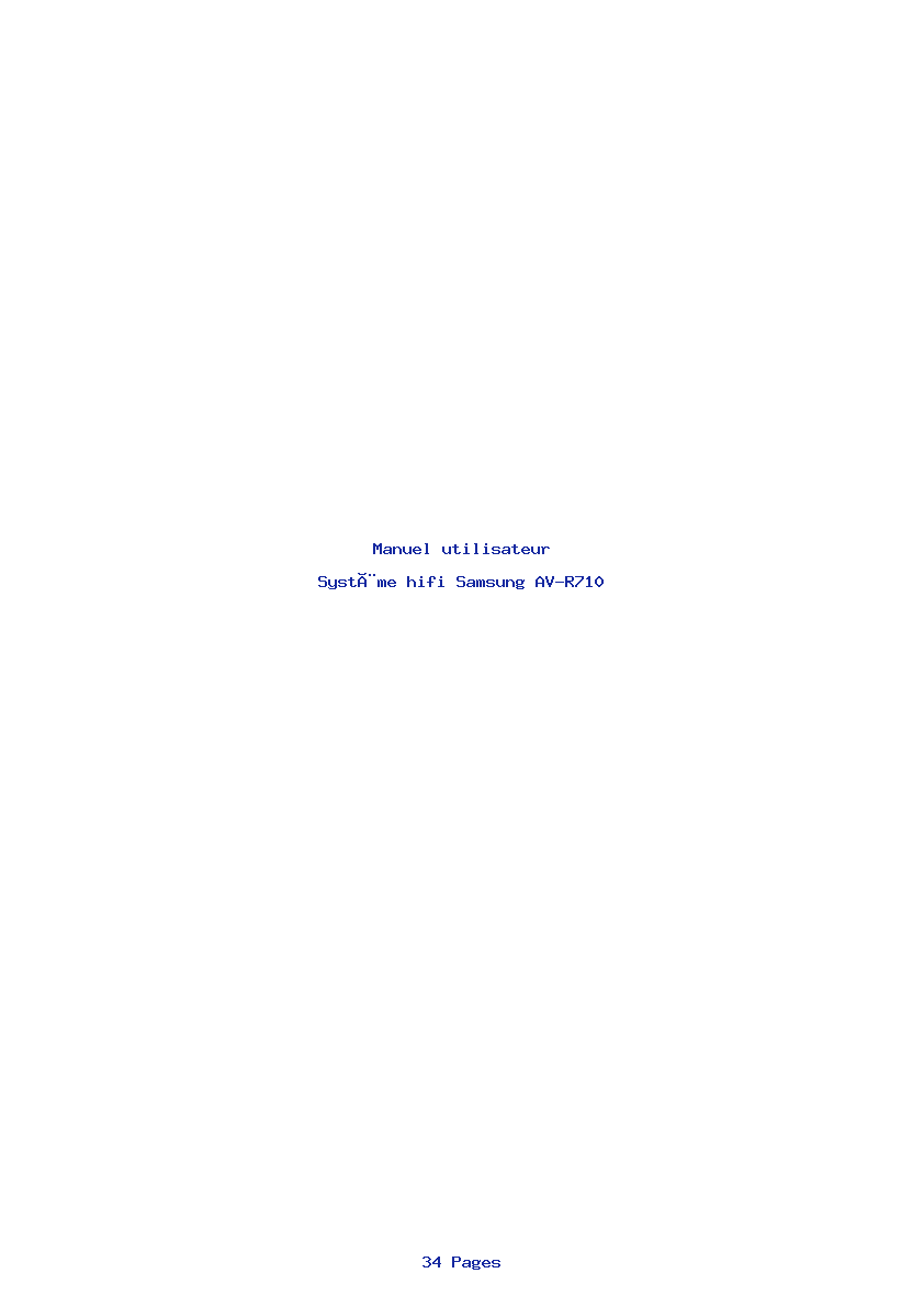Page 1 de la notice Manuel utilisateur Samsung AV-R710