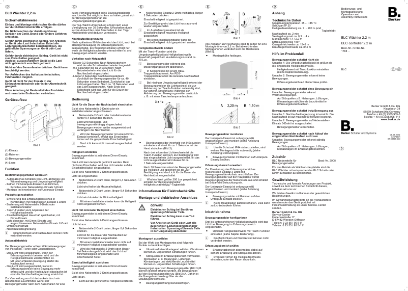Page 1 de la notice Manuel utilisateur Berker 17880004