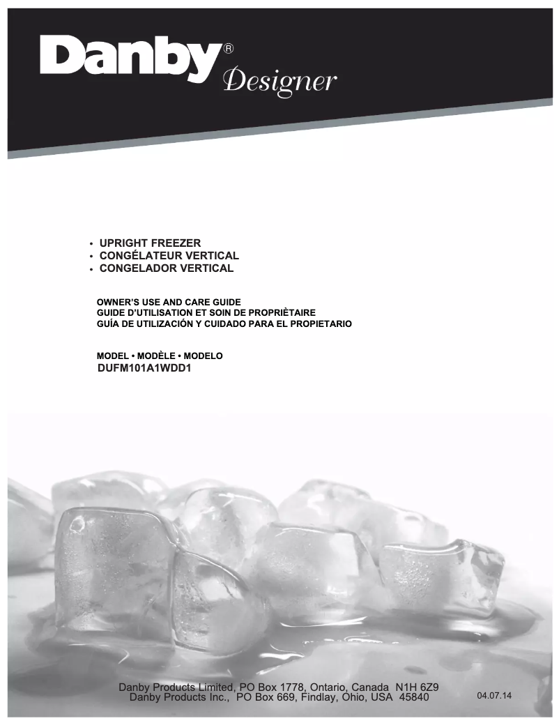Page 1 de la notice Manuel utilisateur Danby DUFM101A1