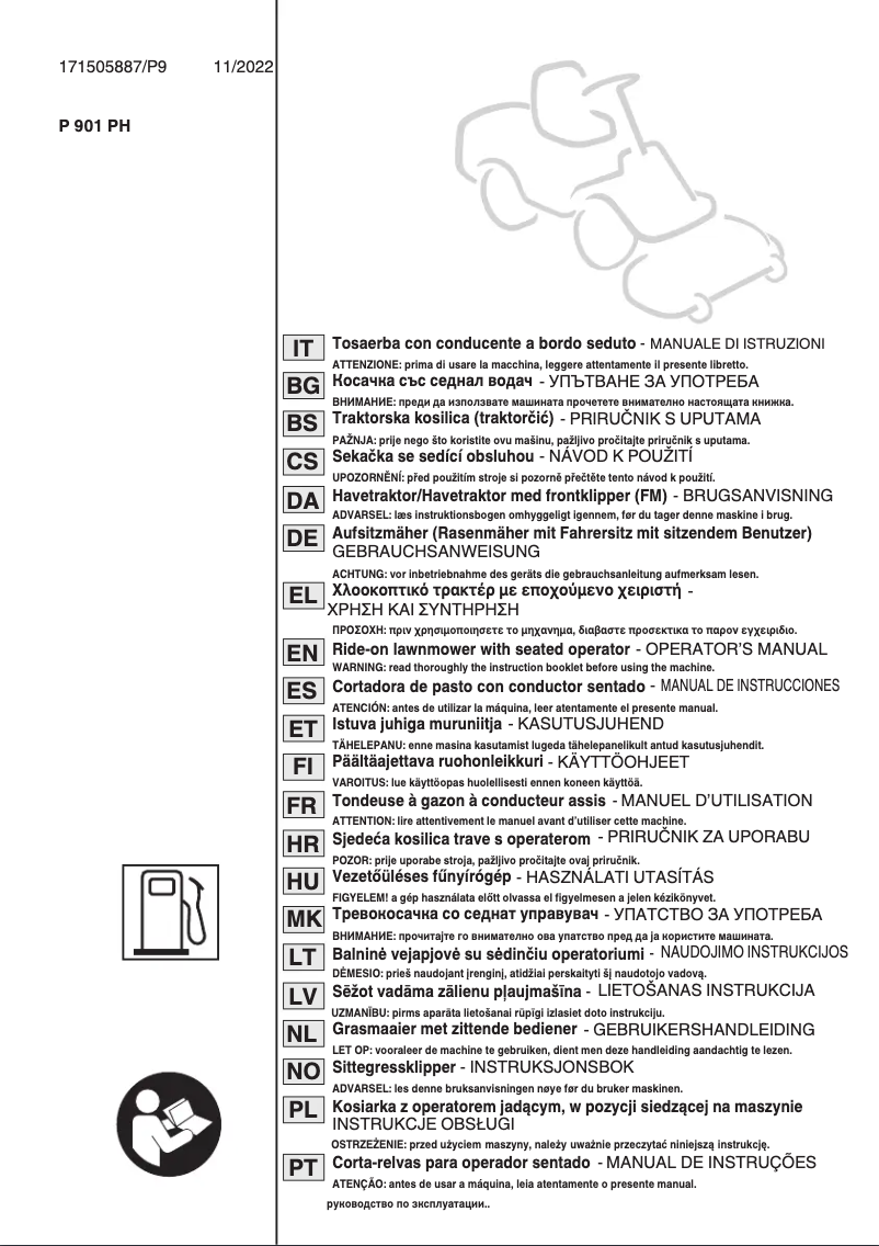 Page 1 de la notice Manuel utilisateur Stiga Park Pro 900 WX