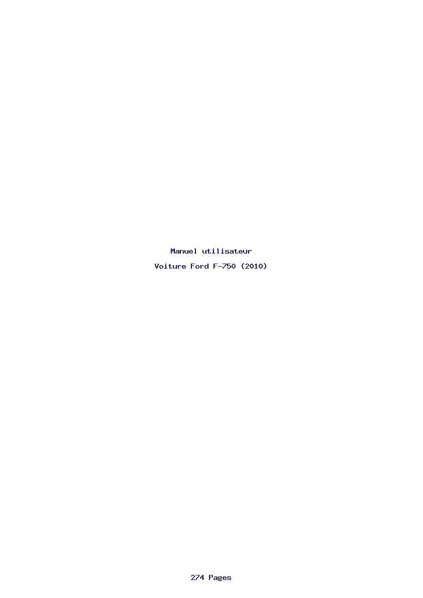 Page 1 de la notice Manuel utilisateur Ford F-750 (2010)