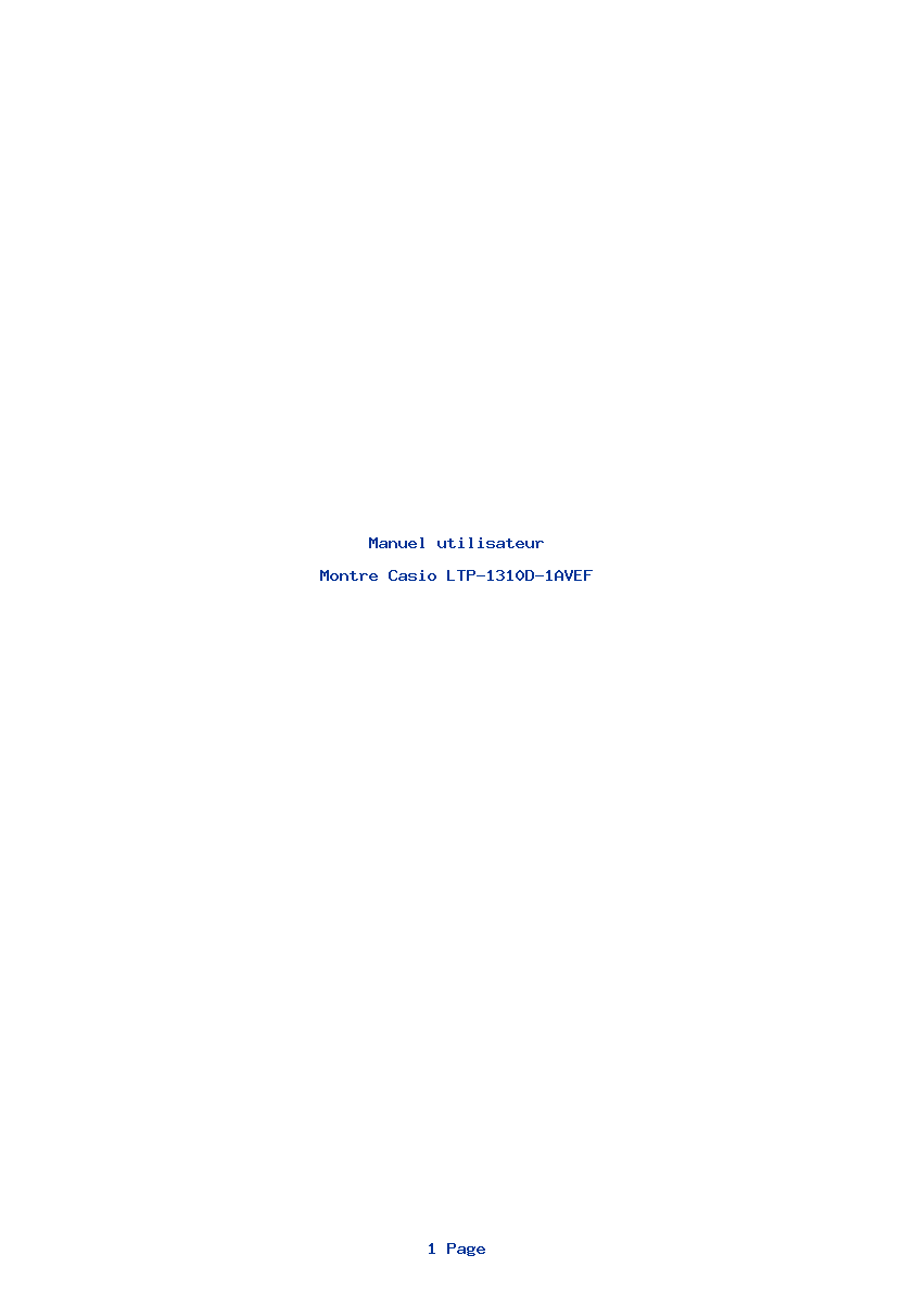 Page 1 de la notice Manuel utilisateur Casio LTP-1310D-1AVEF