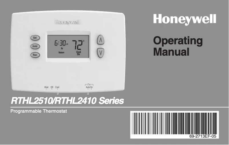 Page 1 de la notice Manuel utilisateur Honeywell RTH2410B1019/E1