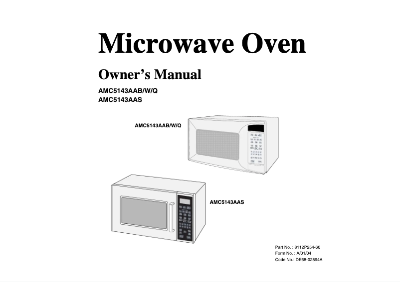 Page 1 de la notice Manuel utilisateur Whirlpool AMC5143AAB