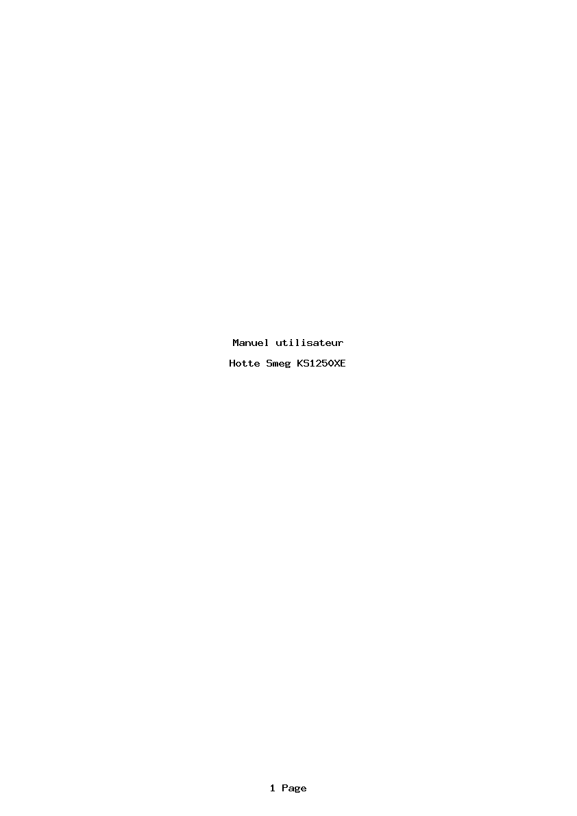 Page 1 de la notice Manuel utilisateur Smeg KS1250XE