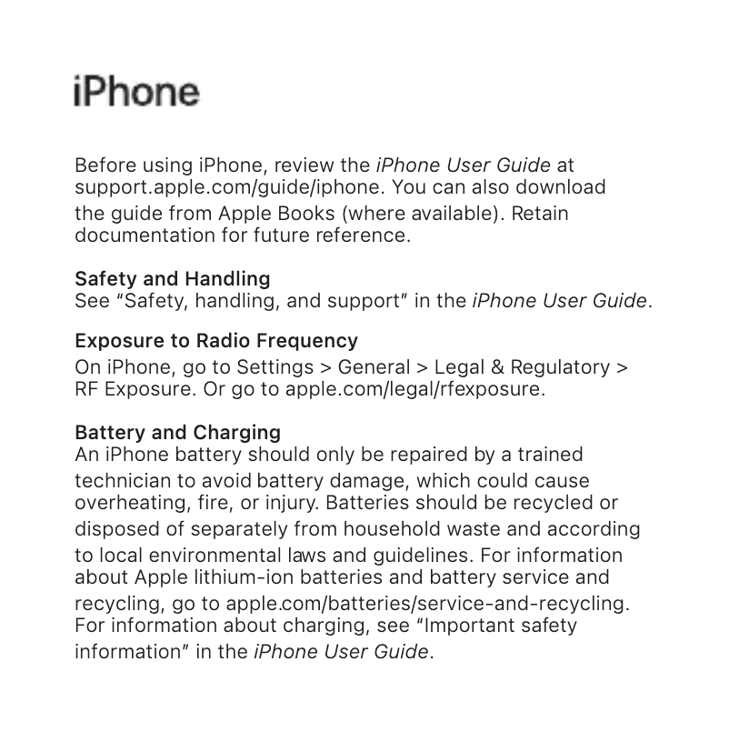 Page 1 de la notice Fiche technique Apple iPhone 13 mini