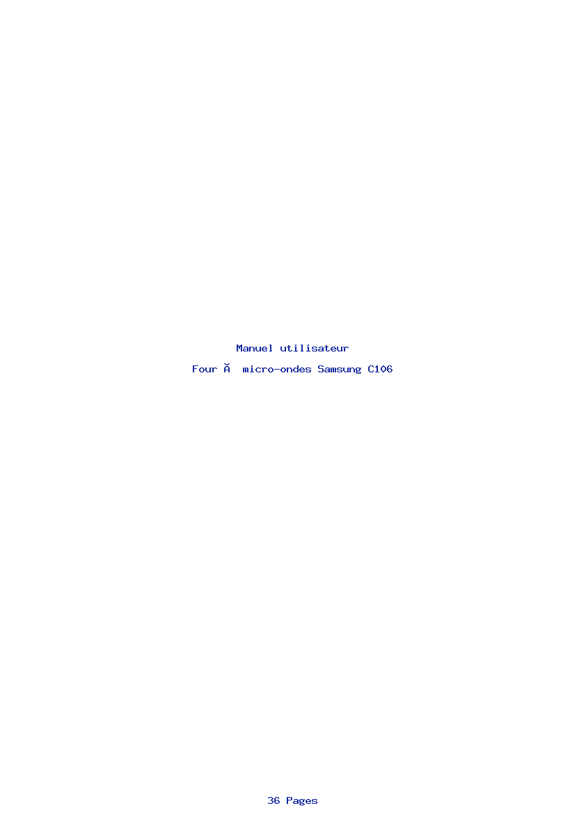 Page 1 de la notice Manuel utilisateur Samsung C106