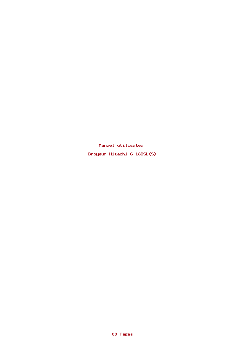 Page 1 de la notice Manuel utilisateur Hitachi G 18DSL(S)