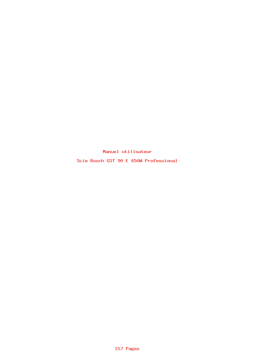 Page 1 de la notice Manuel utilisateur Bosch GST 90 E 650W Professional