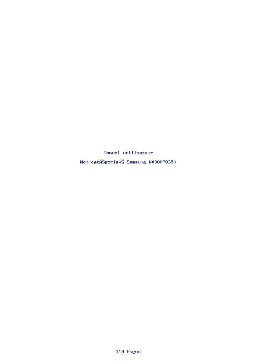 Image de la première page du manuel de l'appareil NV30MP0350