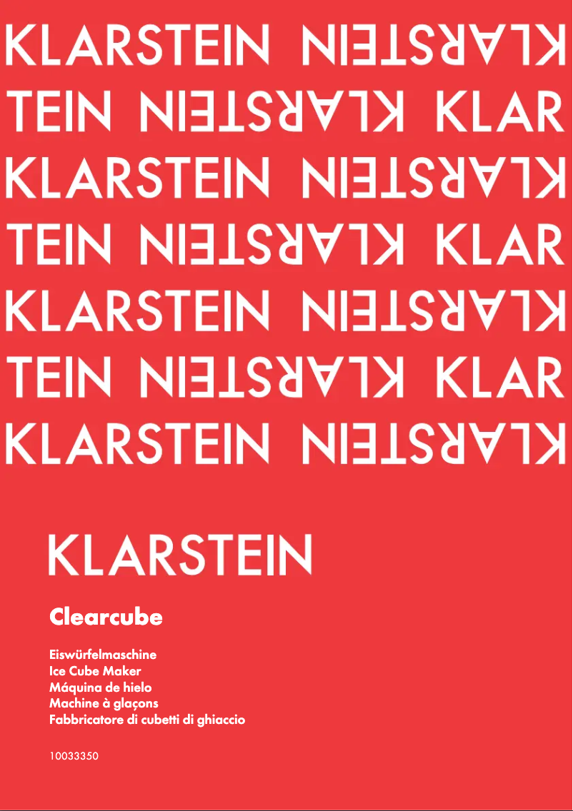 Page 1 de la notice Manuel utilisateur Klarstein Clearcube