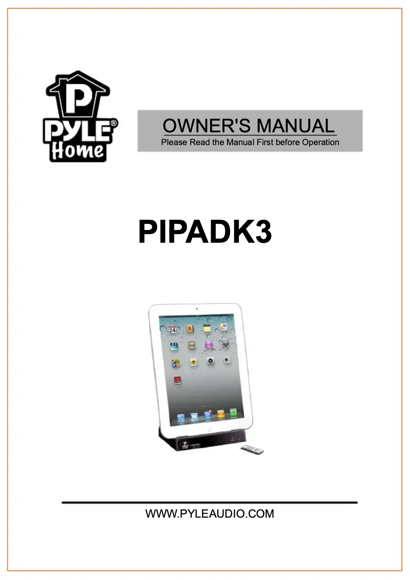 Página 1 del manual Manual de usuario Pyle PIPADK3