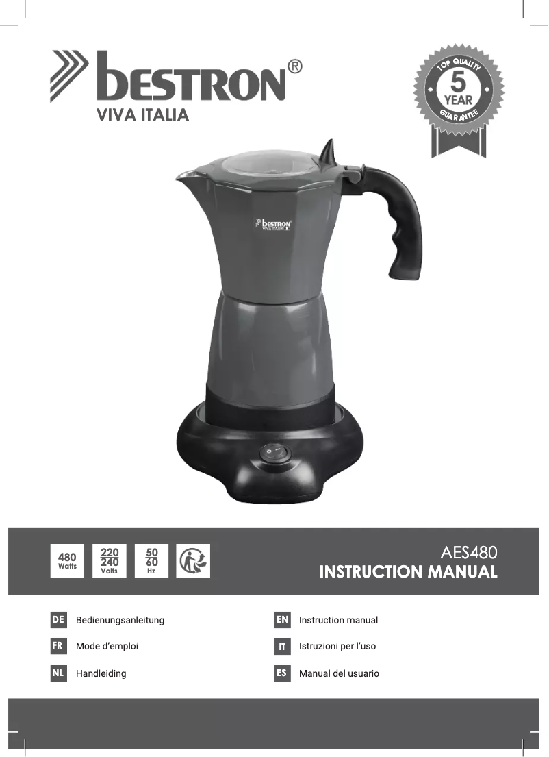 Page 1 de la notice Manuel utilisateur Bestron AES480