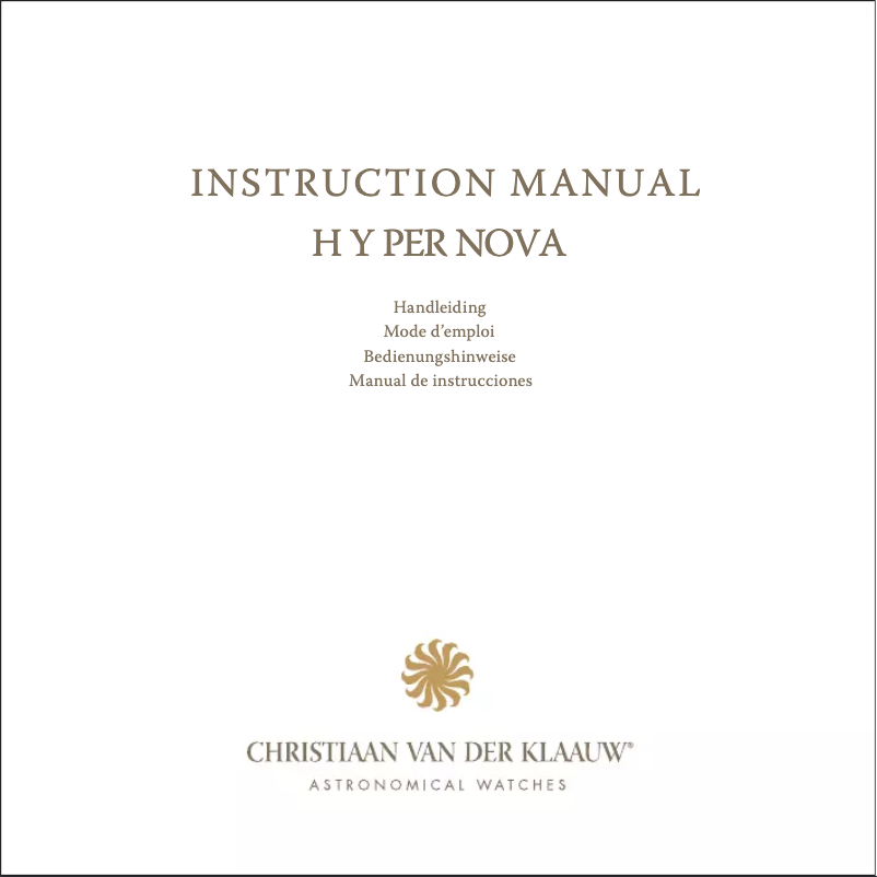 Page 1 de la notice Manuel utilisateur Christiaan van der Klaauw Hypernova CKHN3326