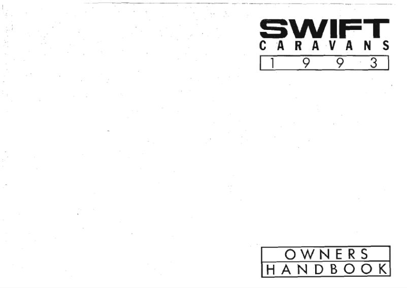 Page 1 de la notice Manuel utilisateur Swift Diamond Danette (1993)