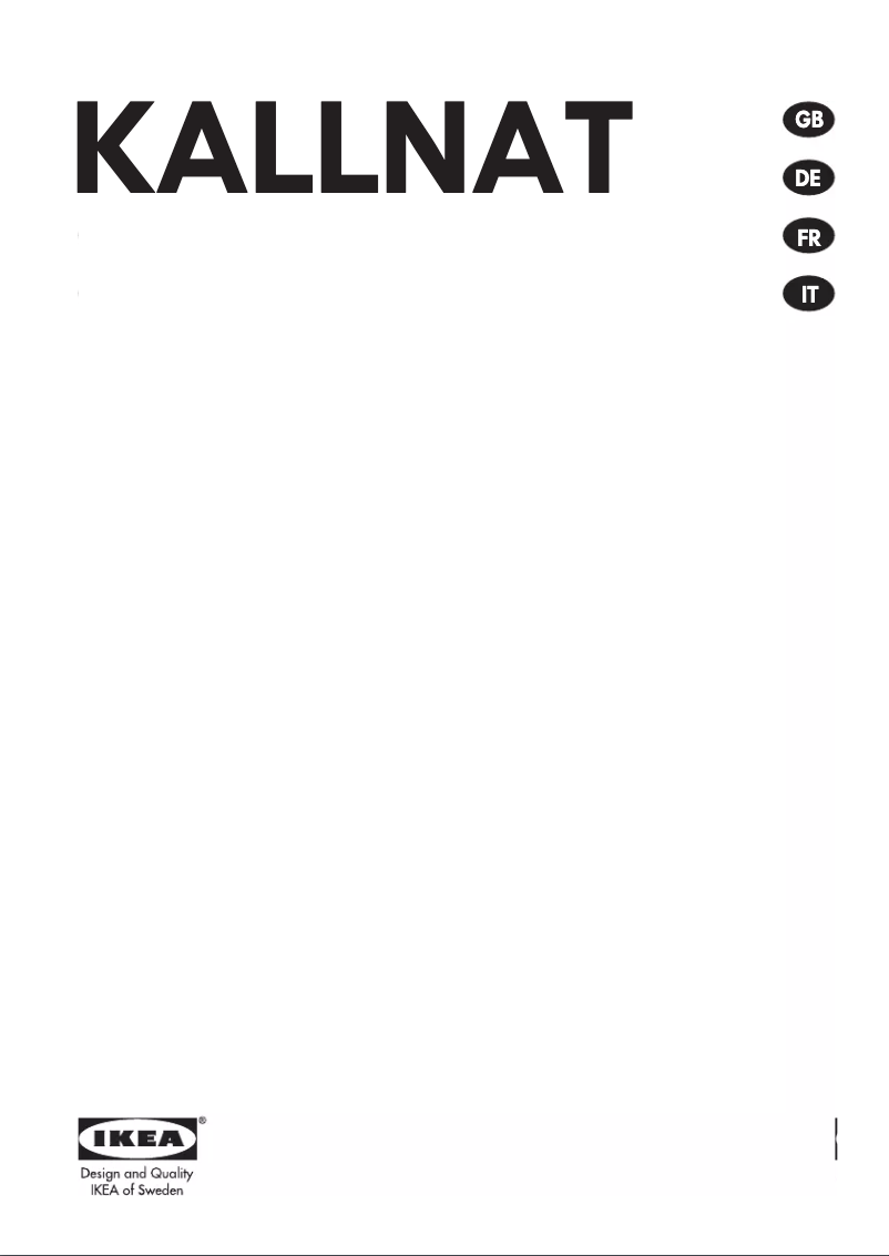 Page 1 de la notice Mode d'emploi Ikea KALLNAT