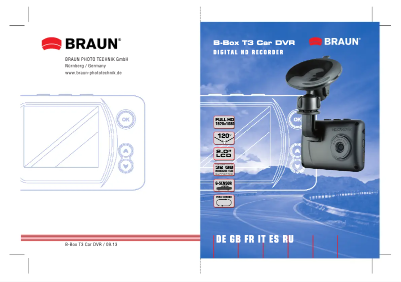 Página 1 del manual Manual de usuario Braun B-Box T3 Car DVR