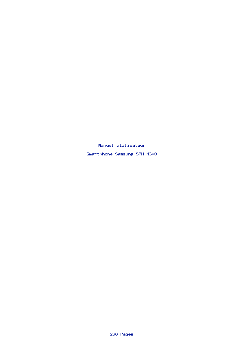 Page 1 de la notice Manuel utilisateur Samsung SPH-M300