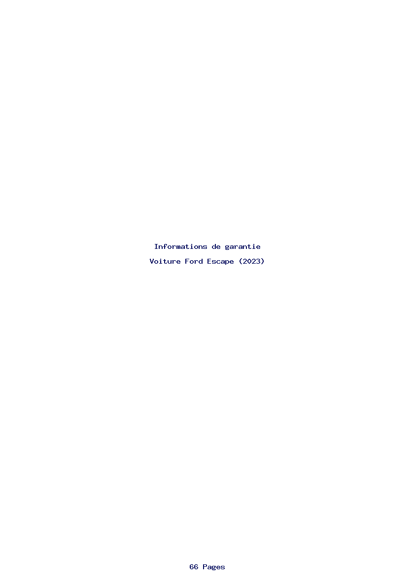 Page 1 de la notice Informations de garantie Ford Escape (2023)