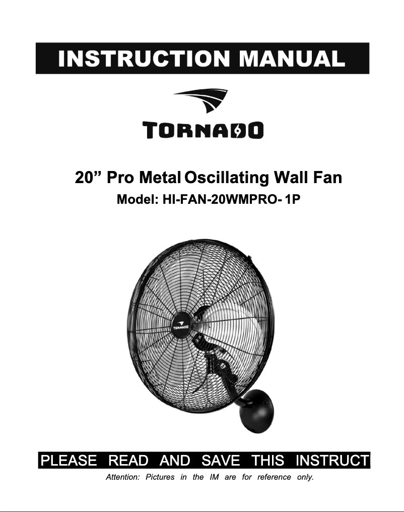 Page 1 de la notice Manuel utilisateur Tornado HI-FAN-20WMPRO-1P