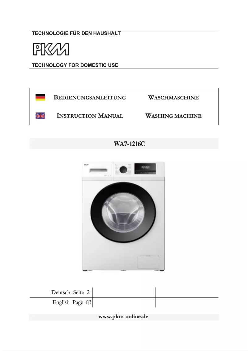 Page 1 of the manual User Manual PKM WA7-1216C