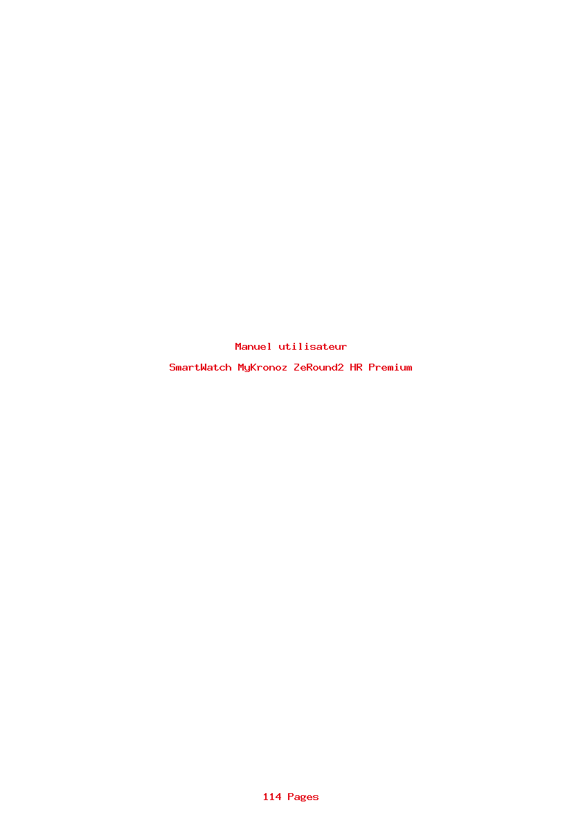 Page 1 de la notice Manuel utilisateur MyKronoz ZeRound2 HR Premium