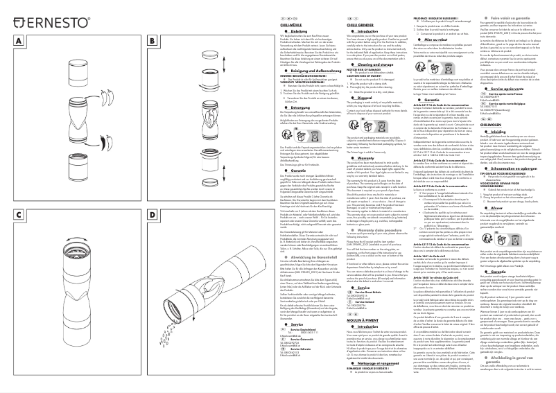 Page 1 de la notice Manuel utilisateur Ernesto HG06174B