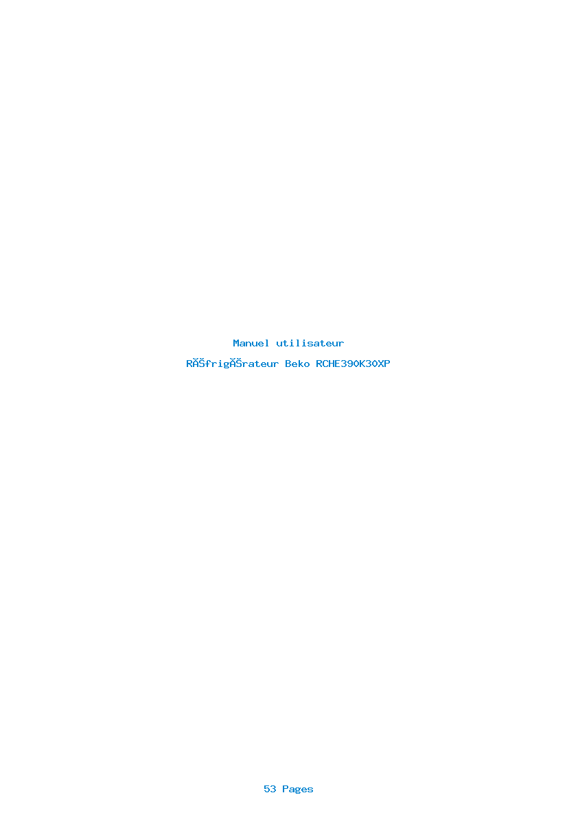Page 1 de la notice Manuel utilisateur Beko RCHE390K30XP